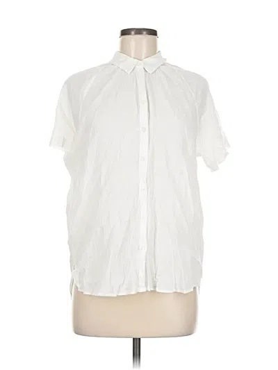 Pre-owned Madewell Short Sleeve Blouse In White