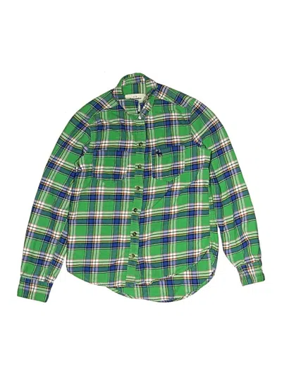 Pre-owned Abercrombie Kids' Long Sleeve Button Down Shirt In Green