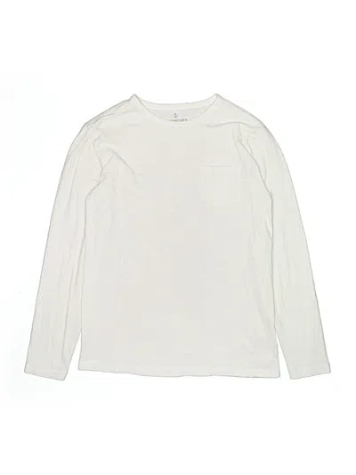 Pre-owned Crewcuts Kids' Long Sleeve T-shirt In White
