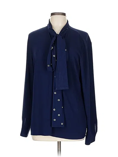 Pre-owned Michael Michael Kors Long Sleeve Blouse In Blue