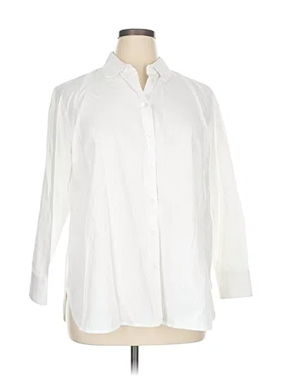 Pre-owned Draper James 3/4 Sleeve Button Down Shirt In White