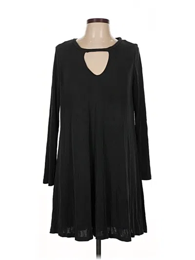 Pre-owned Sadie & Sage Long Sleeve Top Black Keyhole Neckline Tops