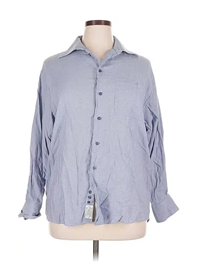 Pre-owned Kenneth Cole New York Long Sleeve Button Down Shirt In Blue