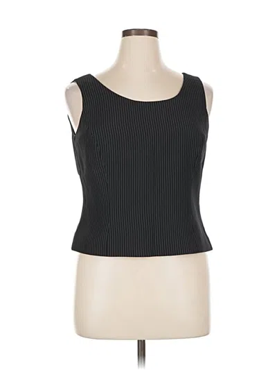 Pre-owned Tahari By Asl Sleeveless Top Black Boatneck Tops