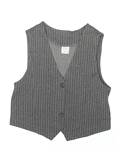 Pre-owned Zara Kids' Sleeveless Top Gray Plunge Neckline Tops
