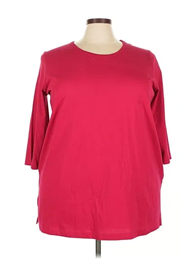 Pre-owned Woman Within 3/4 Sleeve T-shirt In Red