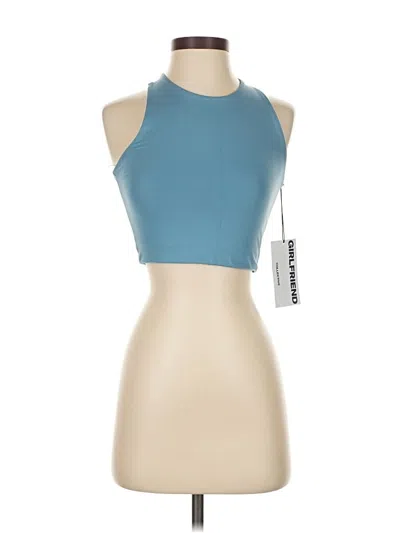 Pre-owned Girlfriend Collective Tank Top Blue Halter Neckline Tops