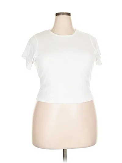 Pre-owned Good American Short Sleeve T-shirt In White