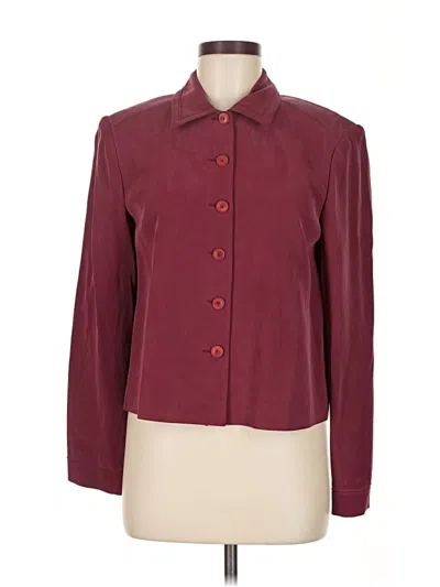 Pre-owned Due Per Due Silk Blazer Jacket In Burgundy