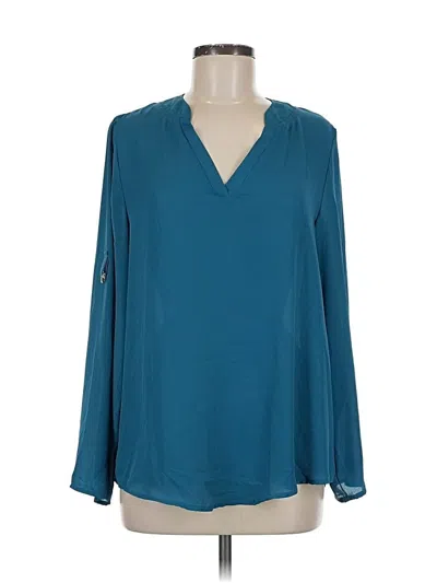 Pre-owned Unbranded Long Sleeve Blouse In Blue