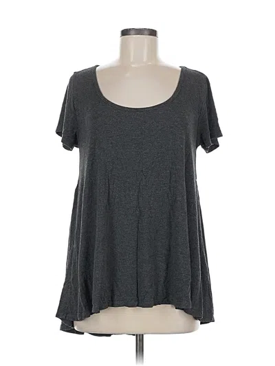 Pre-owned Torrid Short Sleeve Top Gray Scoop Neck Tops