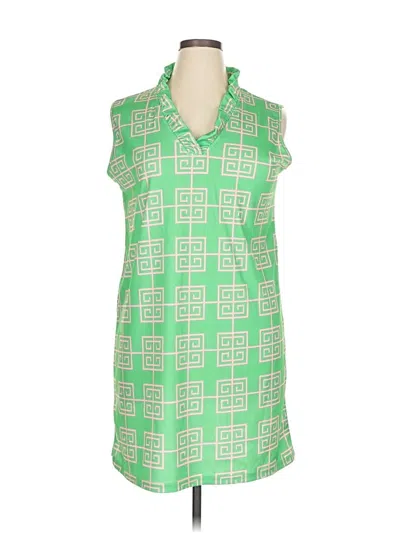 Pre-owned Top It Off Casual Dress In Green