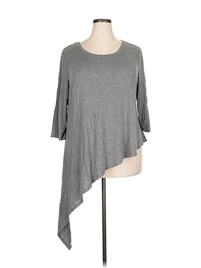 Pre-owned Soma 3/4 Sleeve Top Gray One Shoulder Neckline Tops