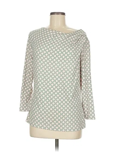 Pre-owned St John 3/4 Sleeve T-shirt In White