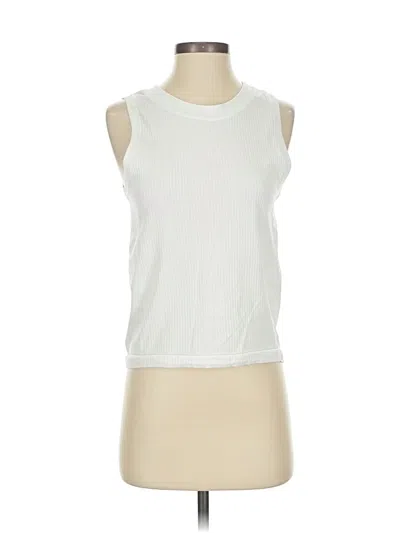 Pre-owned Athleta Sleeveless T-shirt In White