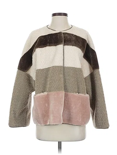 Pre-owned Eliza J Faux Fur Jacket In White