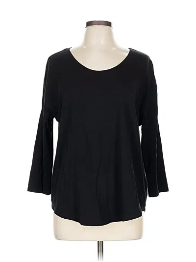 Pre-owned Lands' End 3/4 Sleeve T-shirt In Black