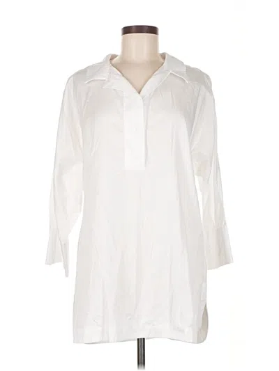 Pre-owned Harshman 3/4 Sleeve Button Down Shirt In White