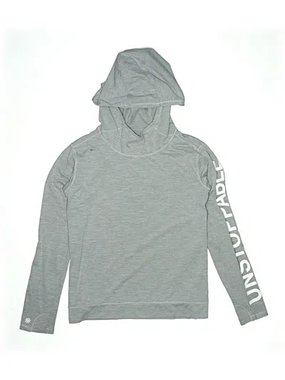 Pre-owned Athleta Girl Kids' Pullover Hoodie In Gray