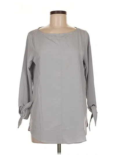 Pre-owned Lands' End 3/4 Sleeve Blouse In Gray