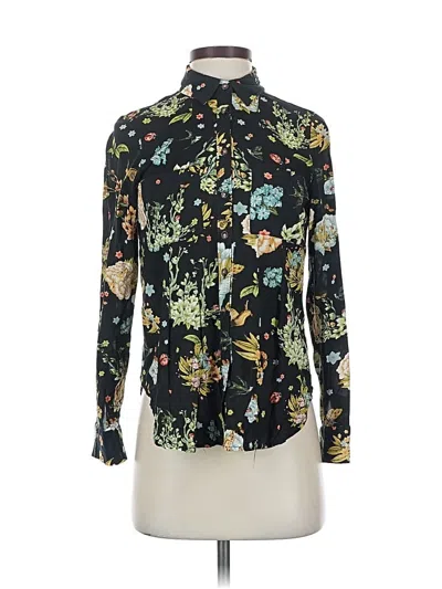 Pre-owned Maeve By Anthropologie Long Sleeve Blouse In Black