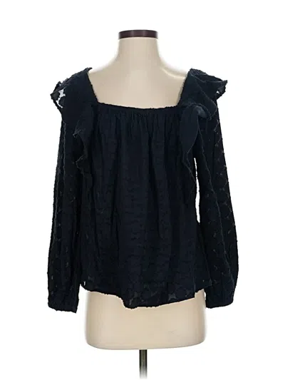 Pre-owned Vineyard Vines Long Sleeve Blouse In Black