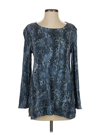 Pre-owned Chico's Long Sleeve T-shirt In Blue