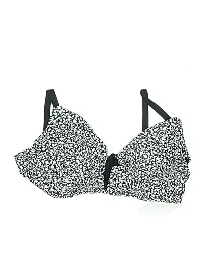 Pre-owned Meet.curve Swimsuit Top Black Animal Print Pattern Swimwear