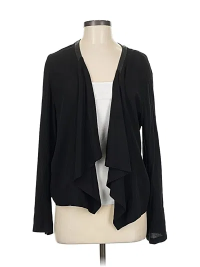 Pre-owned Eileen Fisher Silk Blazer Jacket In Black