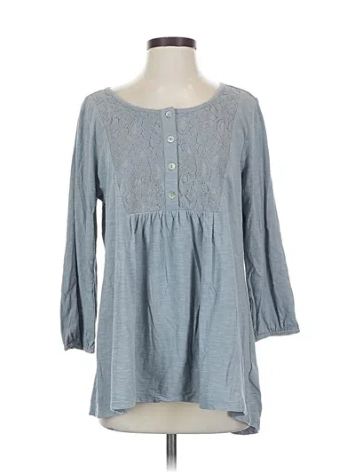 Pre-owned Logo By Lori Goldstein 3/4 Sleeve Blouse In Gray