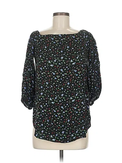 Pre-owned Club Monaco 3/4 Sleeve Blouse In Black