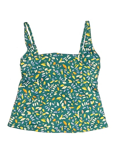 Pre-owned L.l.bean Swimsuit Top Green Swimwear