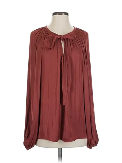 Pre-owned By Together Long Sleeve Blouse In Burgundy