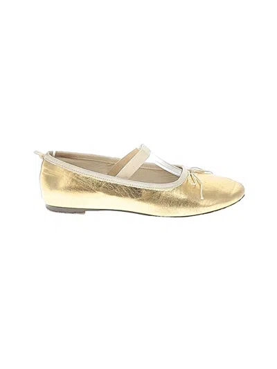 Pre-owned Crewcuts Kids' Flats In Gold