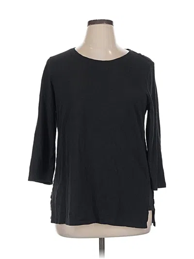 Pre-owned Chico's 3/4 Sleeve T-shirt In Black