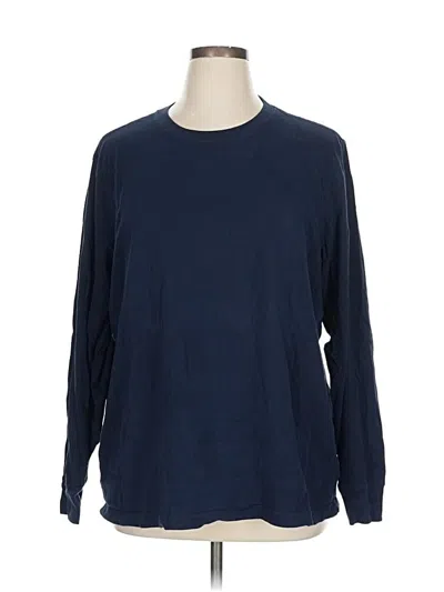 Pre-owned Lands' End Long Sleeve T-shirt In Blue