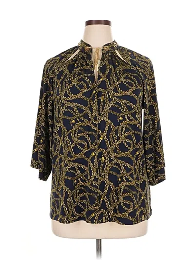 Pre-owned Michael Michael Kors 3/4 Sleeve Blouse In Gold