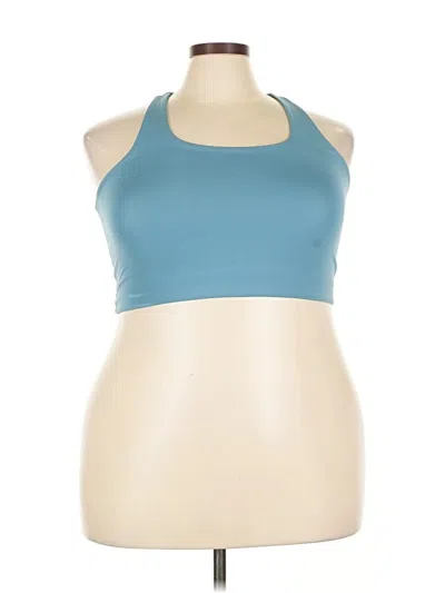 Pre-owned Girlfriend Collective Tank Top Teal Halter Neckline Tops In Blue