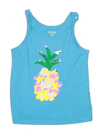 Pre-owned Cat & Jack Kids' Tank Top Blue Halter Neckline Tops
