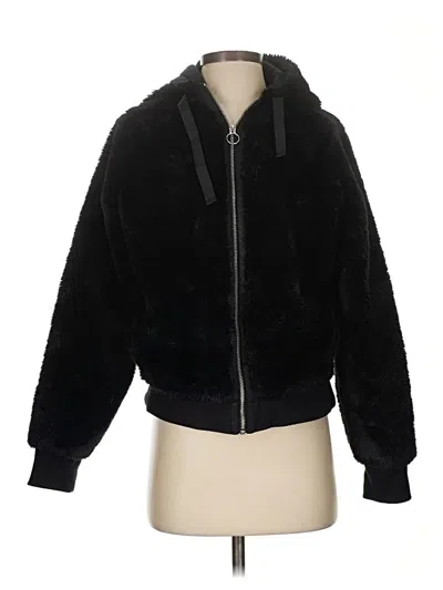 Pre-owned Athleta Faux Fur Jacket In Black