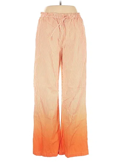 Pre-owned Solid & Striped Casual Pants In Orange