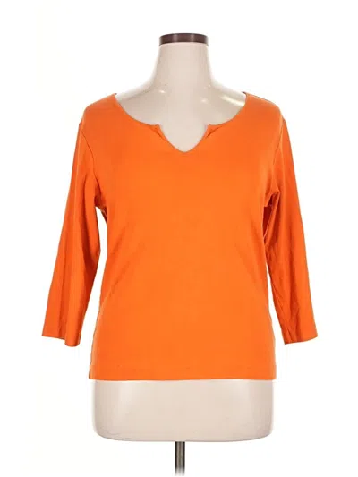 Pre-owned Chico's 3/4 Sleeve T-shirt In Orange