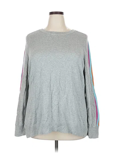 Pre-owned Belle By Kim Gravel Pullover Sweater In Gray