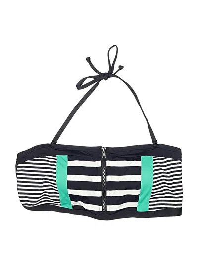 Pre-owned Lascana For Venus Swimsuit Top Black Stripes Pattern Swimwear