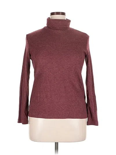Pre-owned Uniqlo Long Sleeve Turtleneck In Burgundy
