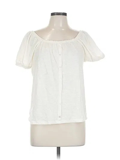 Pre-owned So Short Sleeve Blouse In White