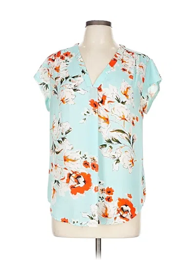 Pre-owned Fun2fun Short Sleeve Blouse In Blue