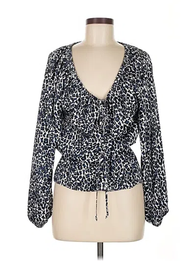 Pre-owned Michael Michael Kors Long Sleeve Blouse In Blue