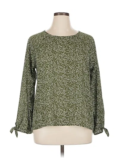 Pre-owned Papermoon Long Sleeve Blouse In Green