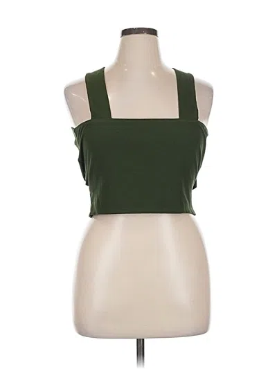 Pre-owned Cider Sleeveless Top Green Halter Neckline Tops